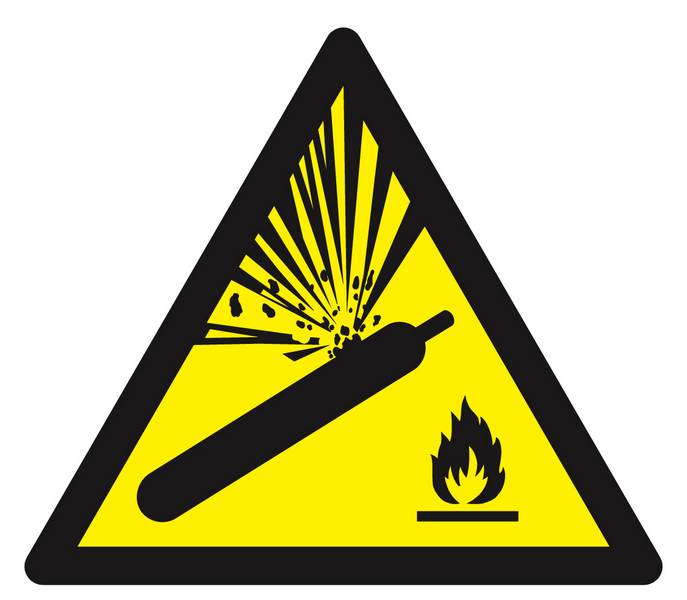 Panneau rigide DANGER, BOUTEILLE PRESSURISEE 100X100X100MM TALIAPLAST - 629968