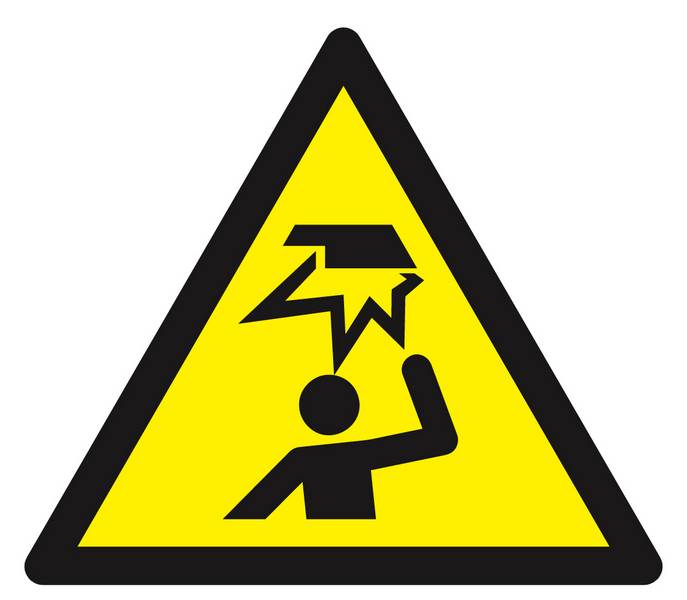 Panneau rigide DANGER, OBSTACLE EN HAUTEUR 100X100X100MM TALIAPLAST - 629969