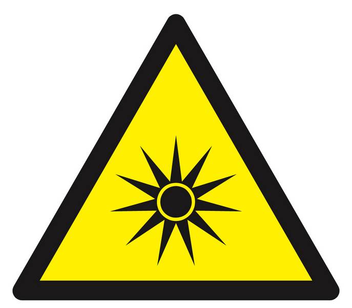 Panneau rigide DANGER, RAYONNEMENT OPTIQUE 100X100X100MM TALIAPLAST - 629970