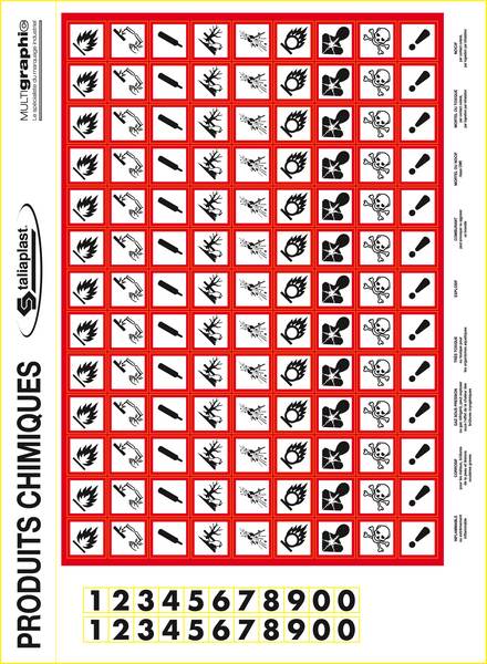 PANNEAU PLANCHE PICTOS PRODUITS DANGEREUX 300X220MM TALIAPLAST - 728304