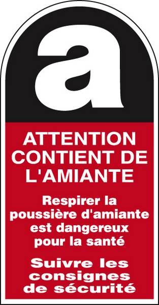 PANNEAU ATTENTION CONTIENT DE L'AMIANTE 27X52MM (50 UNITÉS) TALIAPLAST - 733901