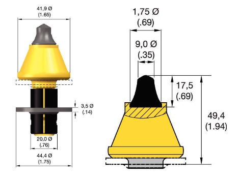 PIC CARBURE KENNAMETAL RC2-02 DIAMETRE 20MM- 1753351 - RP01