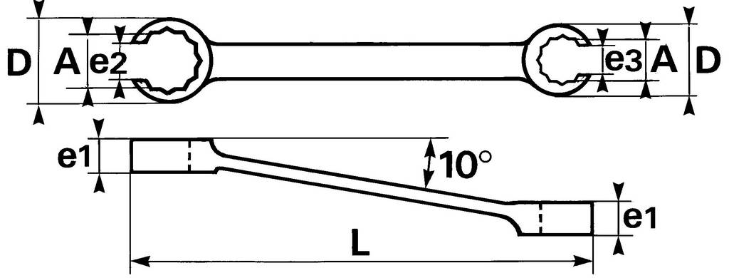 CLE A TETE FENDUE 19X22 MM SAM OUTILLAGE - 100F19X22