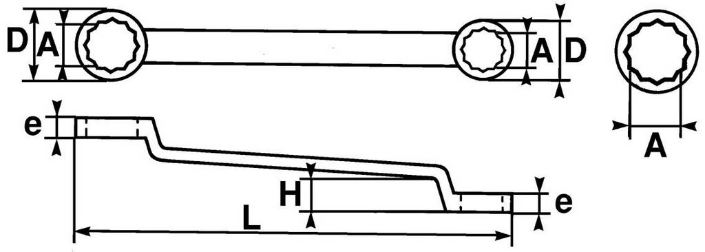 CLE POLYGONALE CONTRE-COUDEE 18X19 MM SAM OUTILLAGE - 10518X19