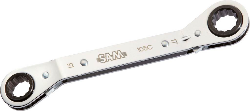 CLE POLYGONALE CONTRE-COUDEE CLIQUET 12 PANS 7X8 MM SAM OUTILLAGE - 105C7X8