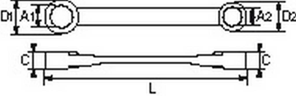 CLE POLYGONALE DROITE CLIQUET 12 PANS 19X21 MM SAM OUTILLAGE - 105D19X21