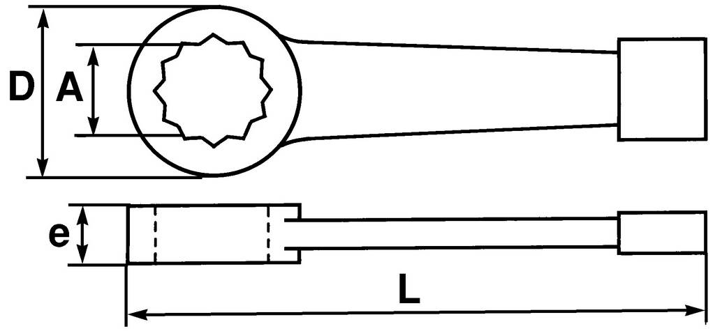 Clé polygonale à frapper 24 mm SAM OUTILLAGE - 10824