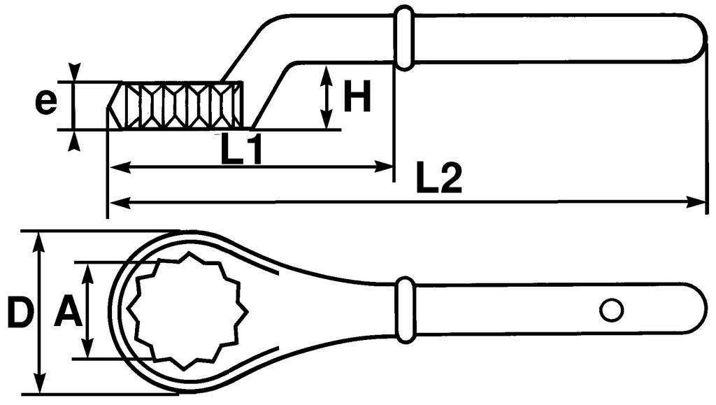 CLE POLYGONALE CONTRE-COUDEE GROS EFFORT 30 MM SAM OUTILLAGE - 10930FME