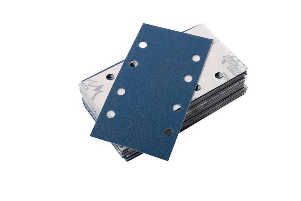 Paquet de 50 coupes d'abrasif agrippantes 175x93 mm perforées 8 trous grain 80 SAM OUTILLAGE - 145880