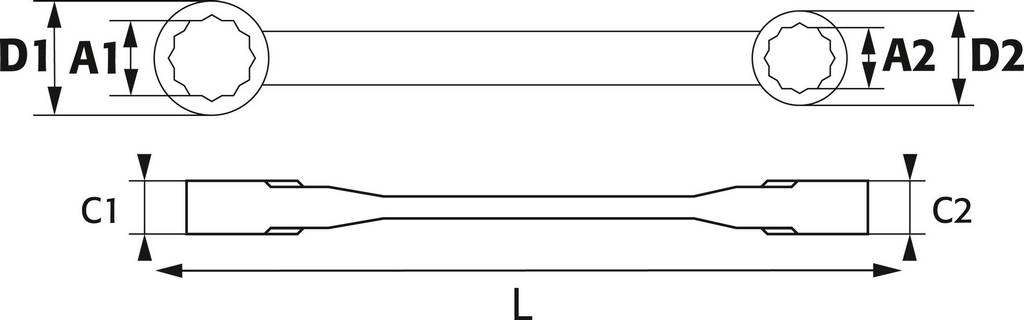 CLE CLIQUET DE 30 ET 32 MM CONTRECOUDEE SAM OUTILLAGE - 2173032