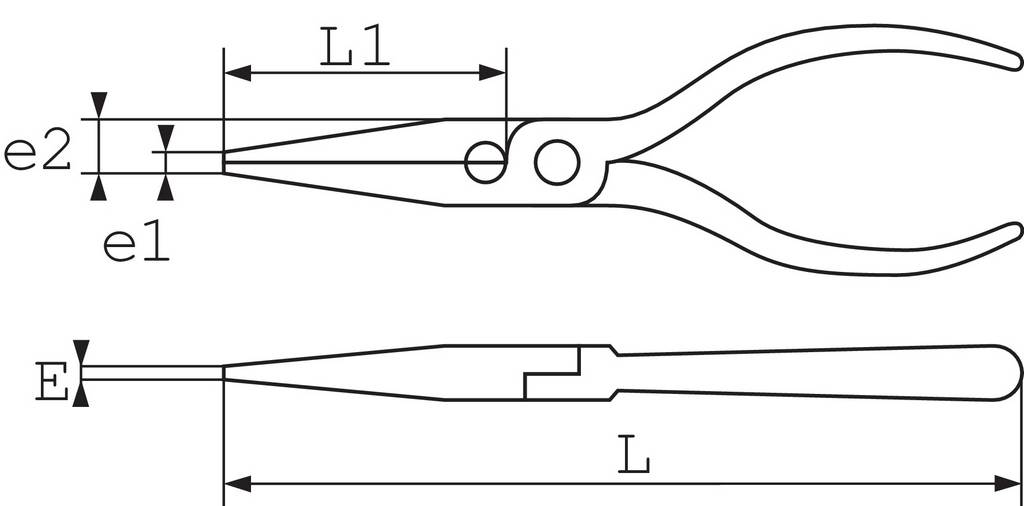 PINCE BEC DEMI ROND DROIT EXTRA LONGUE SAM OUTILLAGE - 23728CP