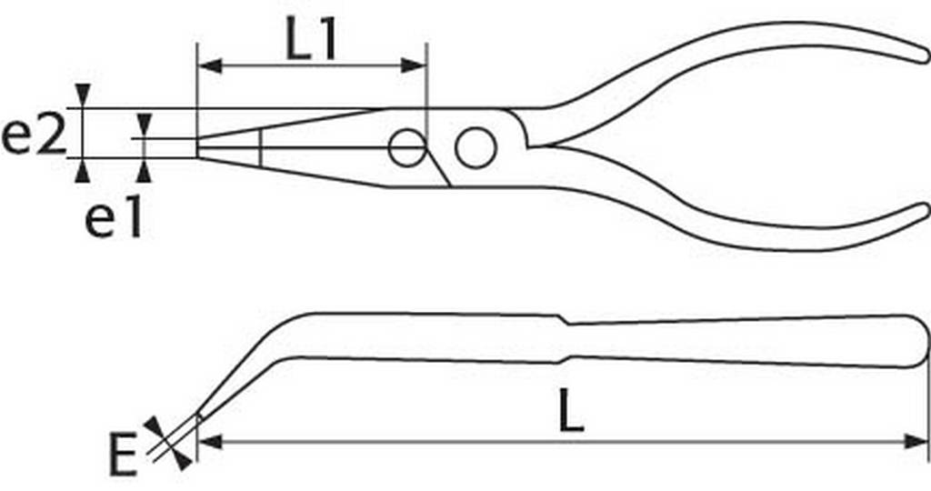 PINCE BEC DEMI ROND COUDE ISOLEE 200 MM SAM OUTILLAGE - 23920TI