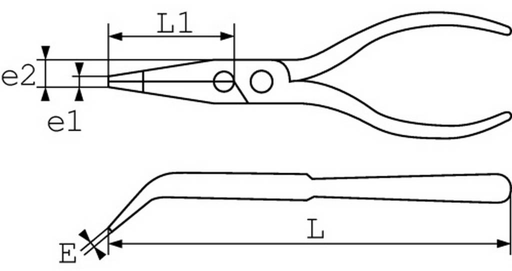 PINCE A BEC DEMI ROND COUDE PVC 200 MM SAM OUTILLAGE - 24320P
