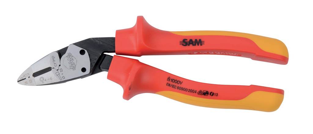 PINCE COUPANTE DIAGONALE ISOLEE 1000 VOLTS MULTI FONCTIONS SAM OUTILLAGE - 25018TI