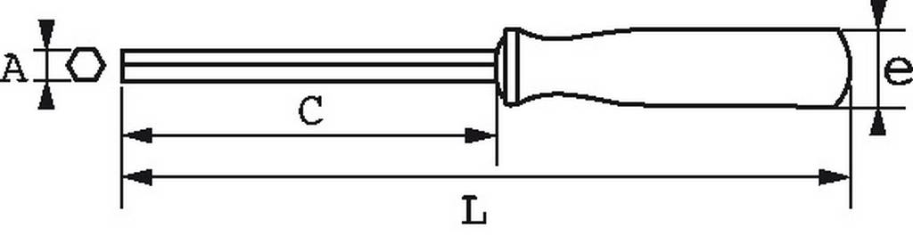 CLE A DOUILLE EMMANCHEE BIMATIERE 6 PANS 5 MM SAM OUTILLAGE - 291T5FME