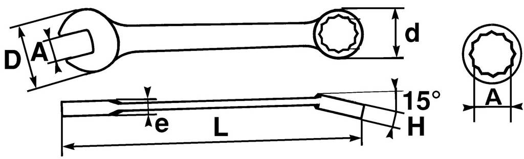 CLE MIXTE A CLIQUET 32 MM SAM OUTILLAGE - 50C32