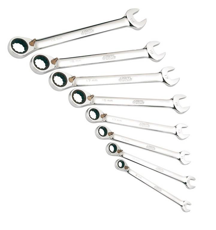 JEU DE 8 CLES MIXTES A CLIQUET 8 A 19 MM SAM OUTILLAGE - 50CJ8