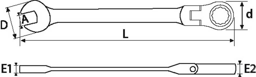 CLE MIXTE A CLIQUET ARTICULEE DE 16 SAM OUTILLAGE - 50CT16