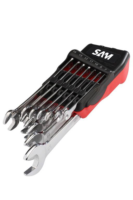 JEU DE 12 CLES MIXTES 7 A 24 MM SUR RATELIER SAM OUTILLAGE - 50NJ12