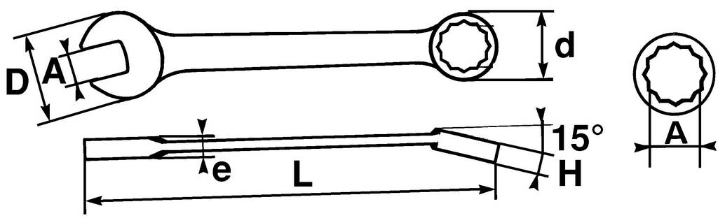 CLE MIXTE COURTE 11 MM SAM OUTILLAGE - 50S11