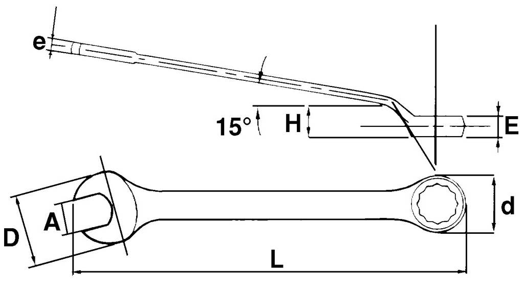 CLE MIXTE CONTRE-COUDEE 13 MM SAM OUTILLAGE - 5313L