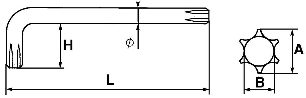 CLE MALE RESISTORX 8 MM SAM OUTILLAGE - 598