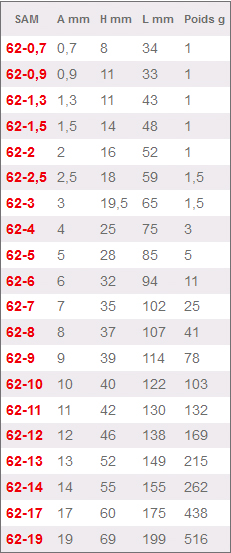 CLE MALE COURTE COUDEE 2 MM - SAMOUTILLAGE - 62-2