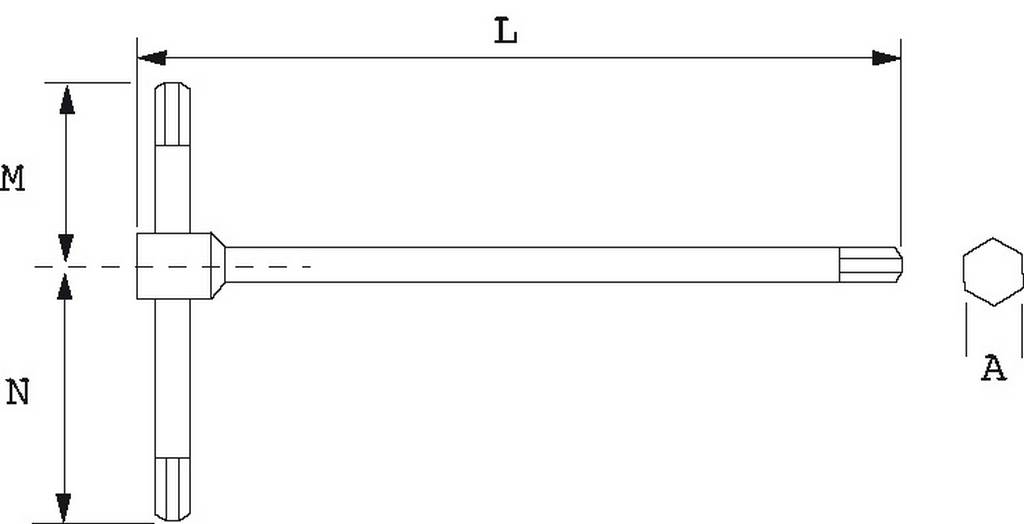 CLE MALE EN T ASYMETRIQUE 5 MM SAM OUTILLAGE - 62CT5