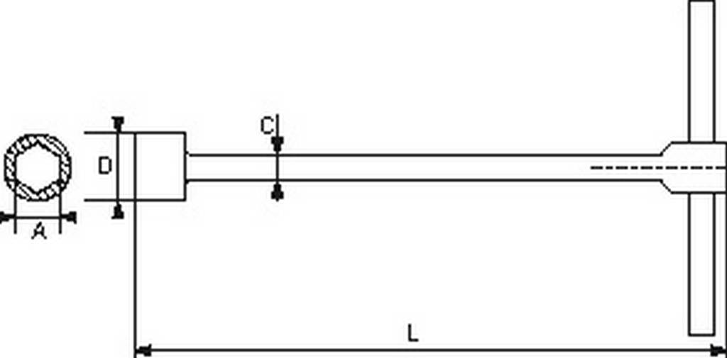 CLE DOUILLE EN T DE 8 MM SAM OUTILLAGE - 63BT8