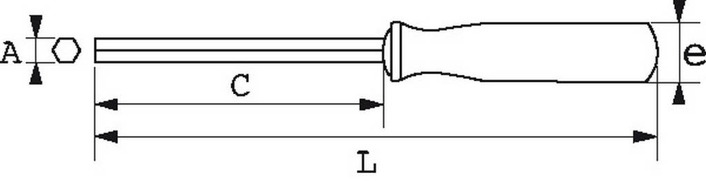 CLE MALE EMMANCHEE BIMATIERE DROITE S1 1,5 MM SAM OUTILLAGE - 671,5A