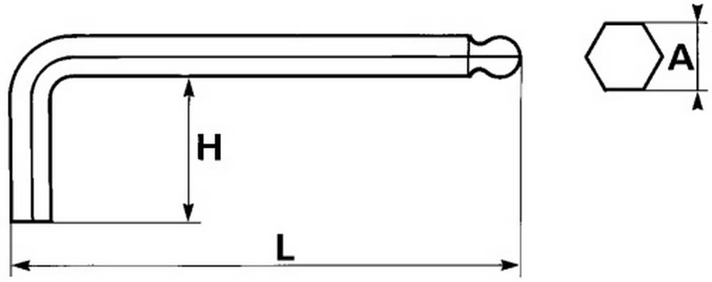 CLE MALE 6 PANS A TETE SPHERIQUE 8 MM SAM OUTILLAGE - 67A8