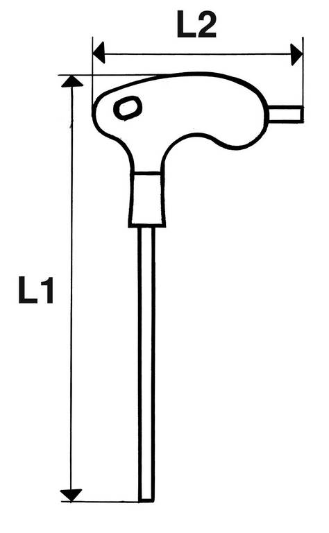 CLE MALE 6 PANS SPHERIQUE POIGNEE L 4 MM SAM OUTILLAGE - 67PT4