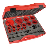COFFRET SAM OUTILLAGE SCIES TRÉPANS 15 DIAMÈTRES ET ACCESSOIRES -705-C-15