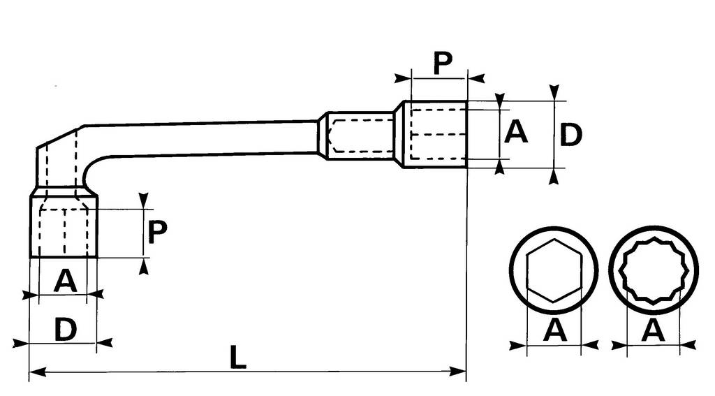 CLE A PIPE DEBOUCHEE 6/12 PANS 8 MM SAM OUTILLAGE - 93SD8