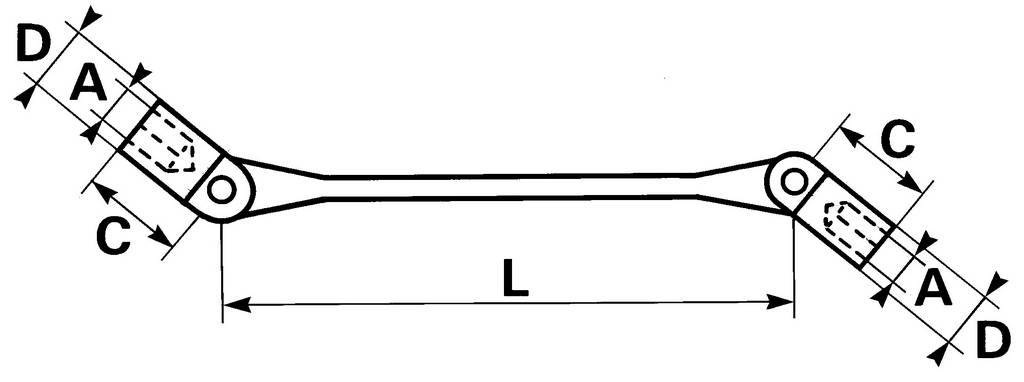 CLE A DOUILLES ARTICULEES 14X15 MM SAM OUTILLAGE - 9614X15