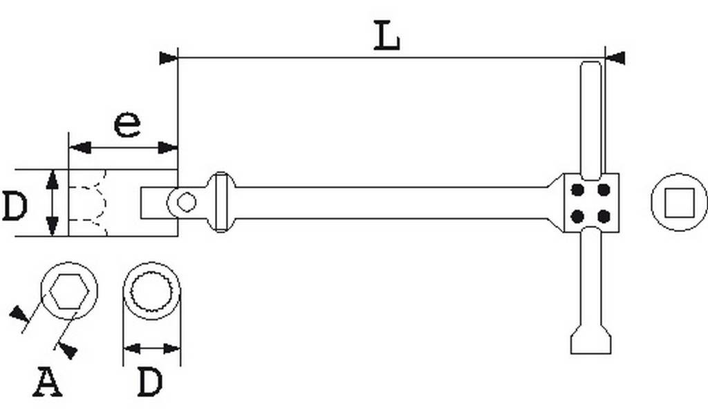 CLE A BEQUILLE A CARDAN 6 PANS 1/4' 8 MM SAM OUTILLAGE - 978