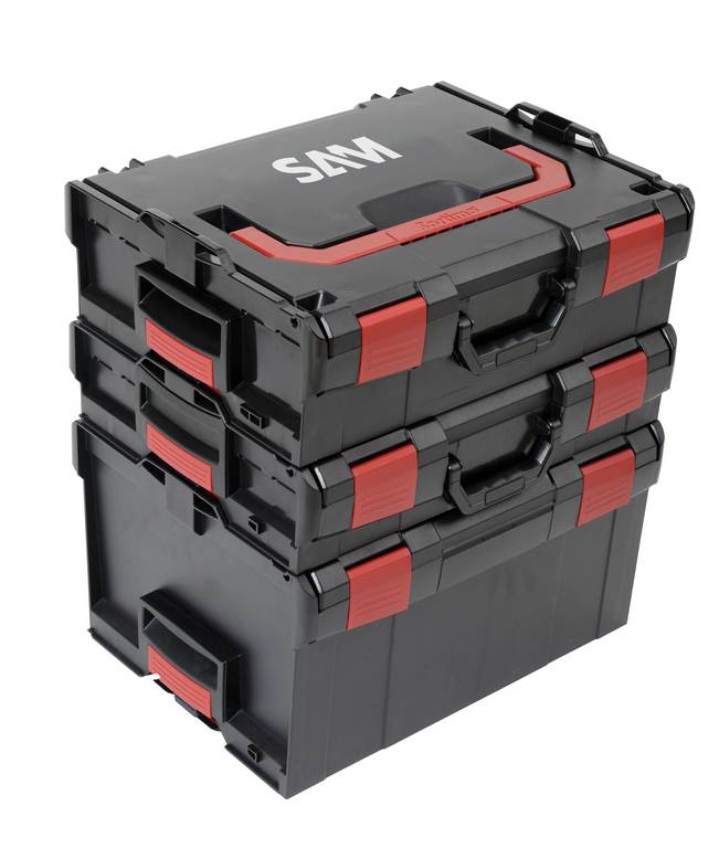 CAISSE DE RANGEMENT PLASTIQUE TRANSPORTABLE 117MM SAM OUTILLAGE - BOX3X