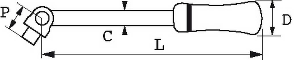 POIGNEE ARTICULEE 3/4 AVEC MANCHE 430 MM SAM OUTILLAGE - C141