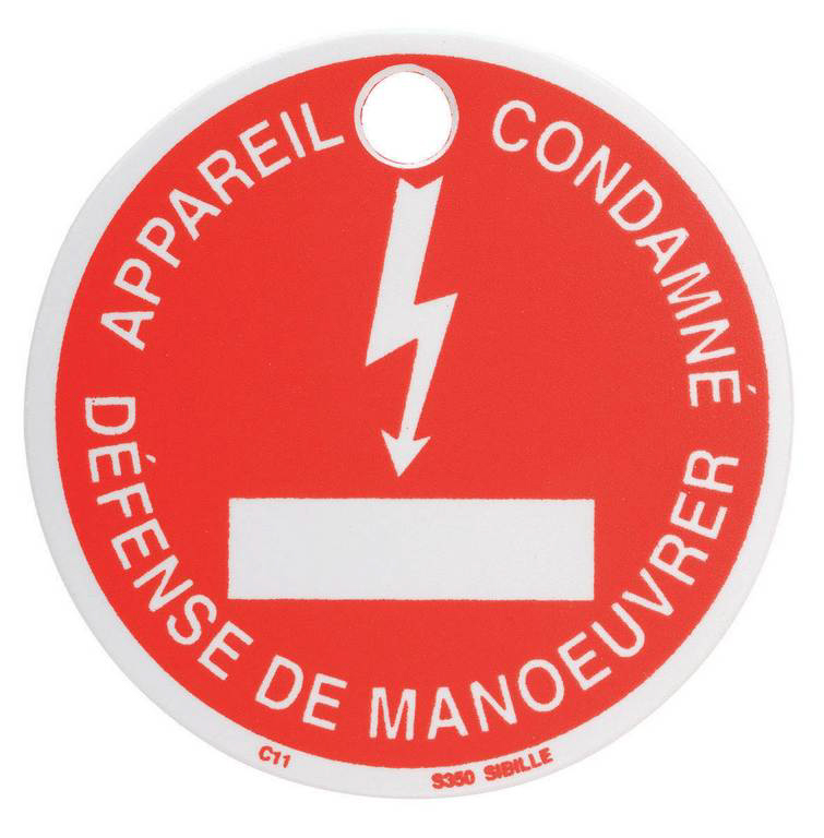 Macaron signalétique rond pour cadenas de condamnation CAD-60 SAM OUTILLAGE - CAD60C