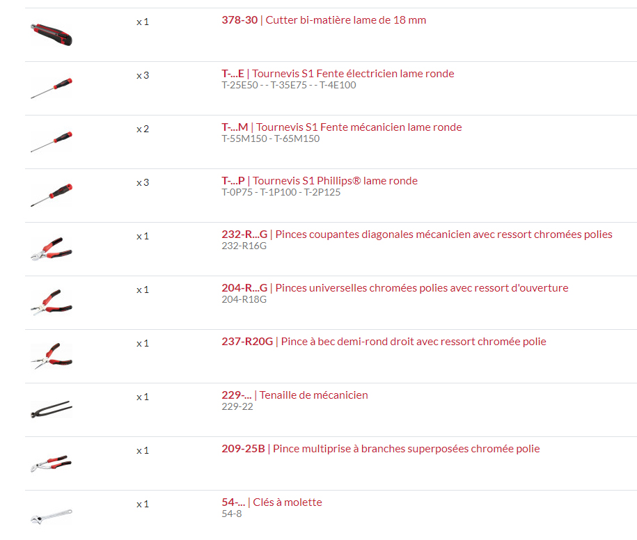 Valise multi outils 145 outils SAM OUTILLAGE - CP146