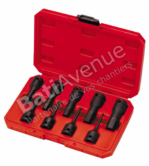 DOUILLES SAM OUTILLAGE TOURNEVIS 1/2 A CHOCS LONGUE 6 PANS EN COFFRET-CP-NSCJ