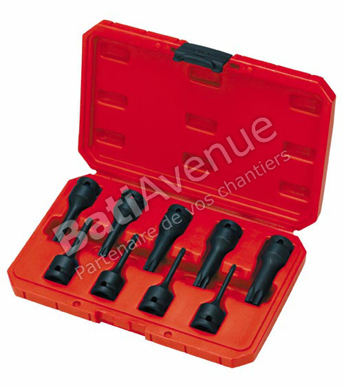 DOUILLES SAM OUTILLAGE TOURNEVIS 1/2 À CHOCS LONGUES TORX COFFRET -CP-NSTJ