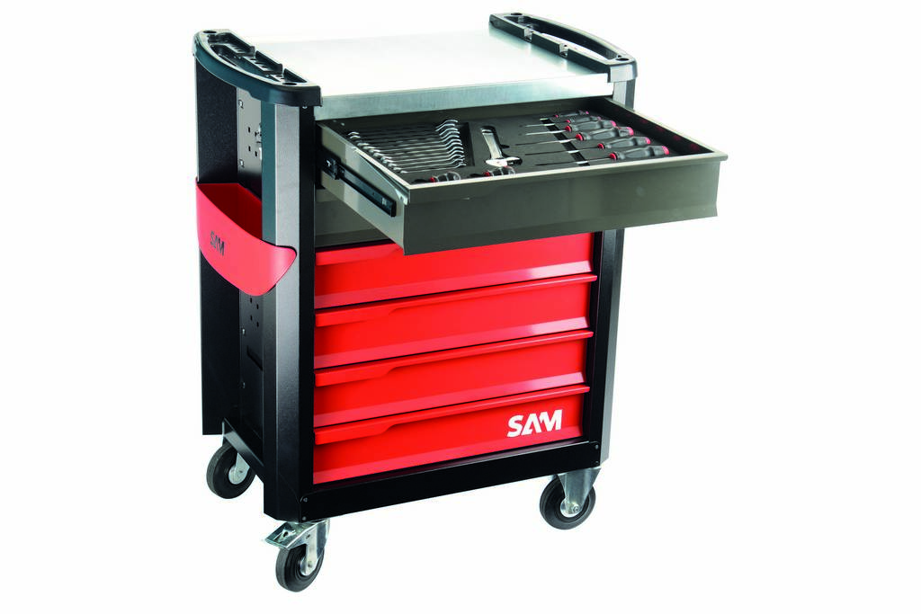 Composition de 135 outils avec servante 5 tiroirs en modules mousse SAM OUTILLAGE - CPP135M4