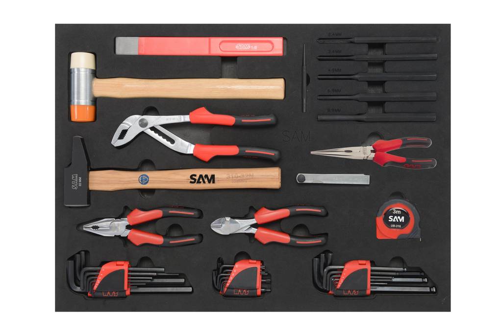 Composition de 135 outils avec servante 5 tiroirs en modules mousse SAM OUTILLAGE - CPP135M4