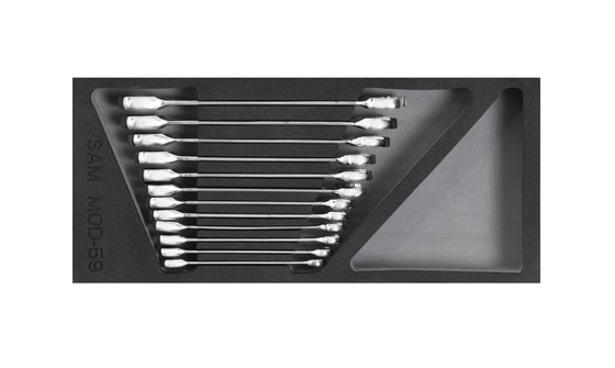 COMPOSITION DE 300 OUTILS SAM OUTILLAGE AVEC SERVANTE ECONOMIQUE 6 TIROIRS SERVI-630N EN MODULES MOUSSE - CPP300PM