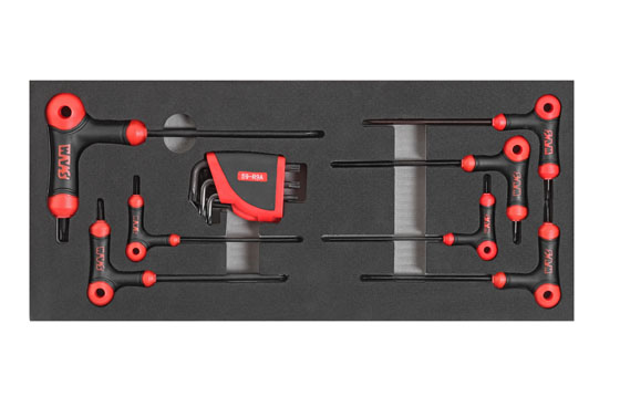 COMPOSITION DE 300 OUTILS SAM OUTILLAGE AVEC SERVANTE ECONOMIQUE 6 TIROIRS SERVI-630N EN MODULES MOUSSE - CPP300PM