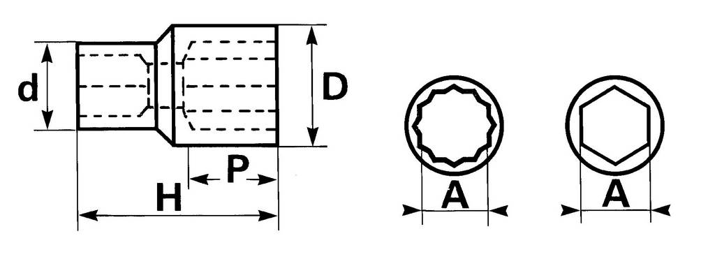 DOUILLE COURTE 3/8 12 PANS 13 MM SAM OUTILLAGE - J13