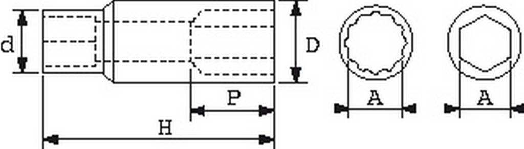 DOUILLE 6 PANS LONGUE 3/8' 13 MM - SAMOUTILLAGE - JHL-13