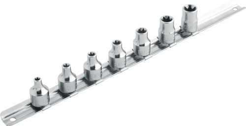 SAM OUTILLAGE- Jeux de 7 douilles 3/8' pour empreinte Torx sur rack de rangement - JTXJ7R