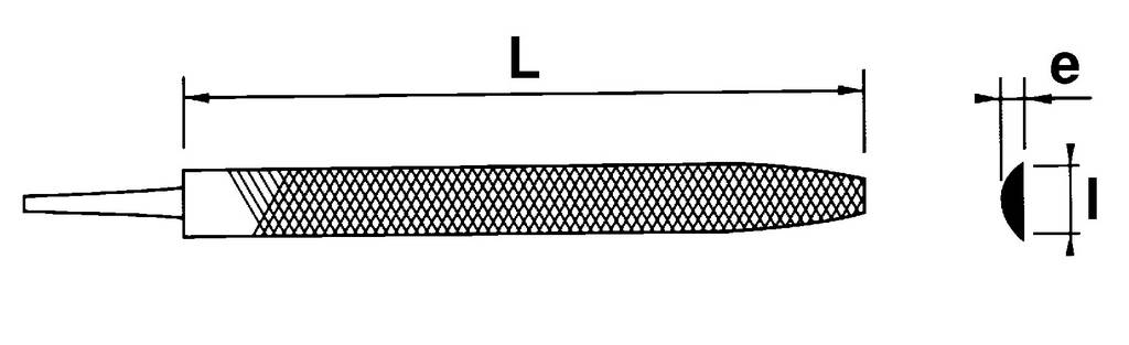 LIME DEMI-RONDE MI-DOUCE 200 MM SAM OUTILLAGE - LDR20M